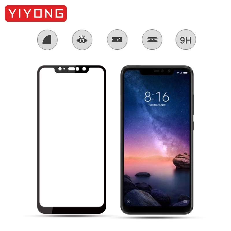 YIYONG 5D полное покрытие клей Xiaomi Redmi Note 6 Pro Закаленное стекло Защитная пленка для
