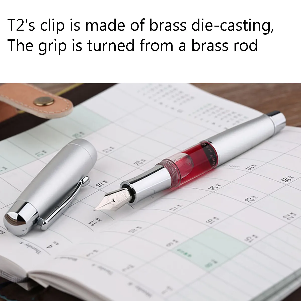 

2020 Fountain Pen Piston Aluminium Transparent Acrylic Large Ink Capacity Writing Gift Box Eye Dropper Filling Pen High Quality