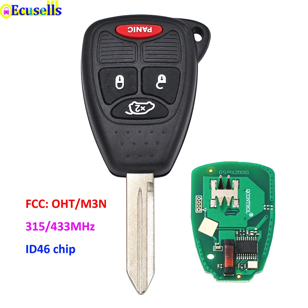 Пульт дистанционного управления 3+1 кнопка 315MHZ 433MHZ с чипом ID46 для Chrysler 300C Dodge RAM для Jeep FCC: M3N полный ключ 4 КНОПКИ на.