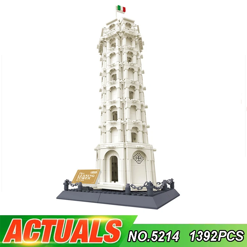 

Wange, 5214 г., Пиза, наклонная башня, строительные блоки, конструктор, детские развивающие блоки, Подарочные игрушки для детей