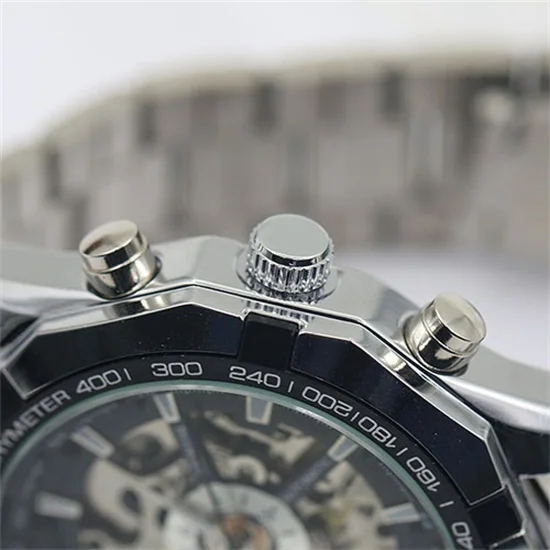 

Fashion Brand Men Mechanical Watch Men Stainless steel Skeleton Hand wind WristwatchRelogio hombre