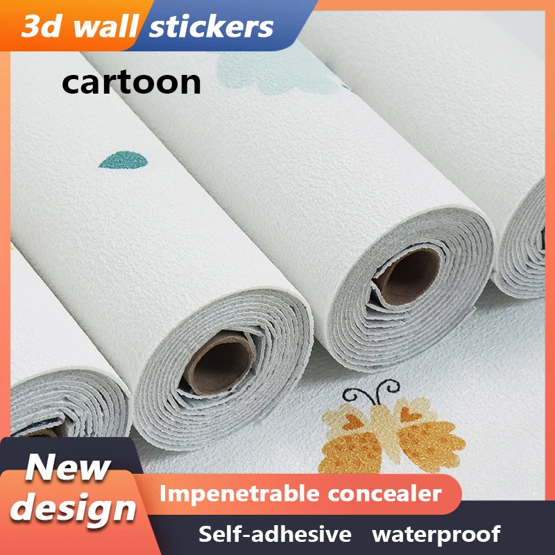 

Waterproof Flame Retardant Wallpaper Roll Self-adhesive 3D Wall Sticker Decorative Sticker DIY Bedroom Kitchen Home Decoration
