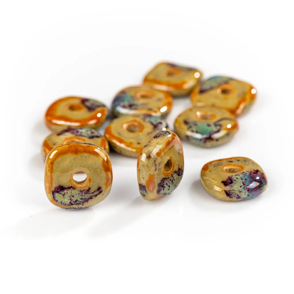 

19 мм 10 шт фарфоровые бусины оптом Керамические ювелирные аксессуары специальный цвет ювелирные изделия ручной работы материал Браслеты # ...