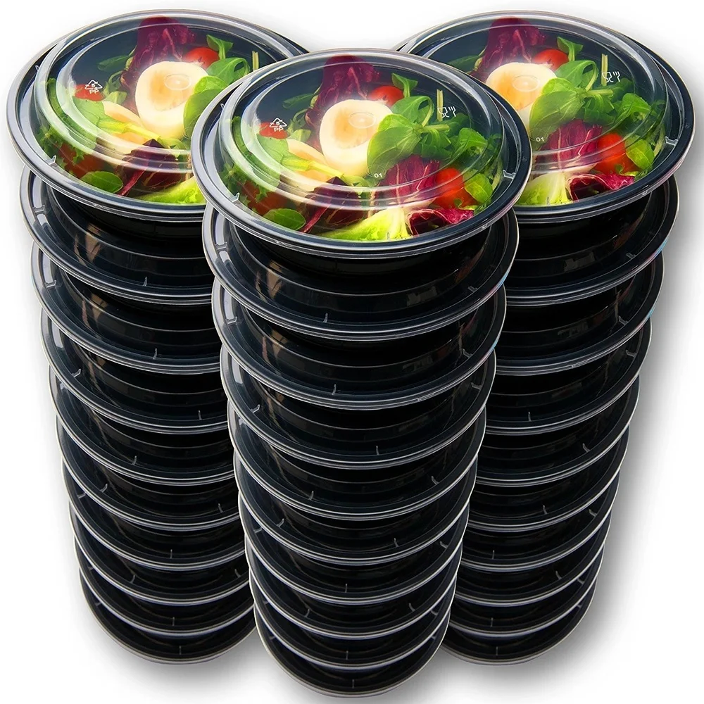 

15 units / set of food preparation plastic food containers, portable Bento cold dish with outer cover, and 1 circular cold dish