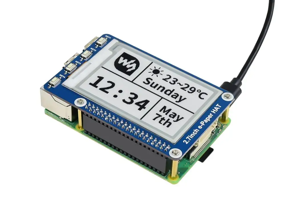 2 7 дюймов электронная бумага шляпа 264x176 e Ink дисплей для Raspberry Pi SPI интерфейс со