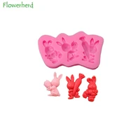 fondant cake silicone mold easter creative chocolate baking mould hold carrots rabbit resin molds cake decoration accessories