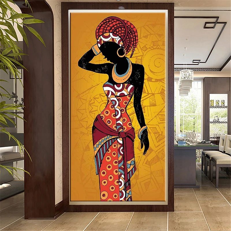 

African Art Black and Gold Woman Scandinavian Canvas Painting Posters and Prints Cuadros Wall Art Pictures for Home Room Decor