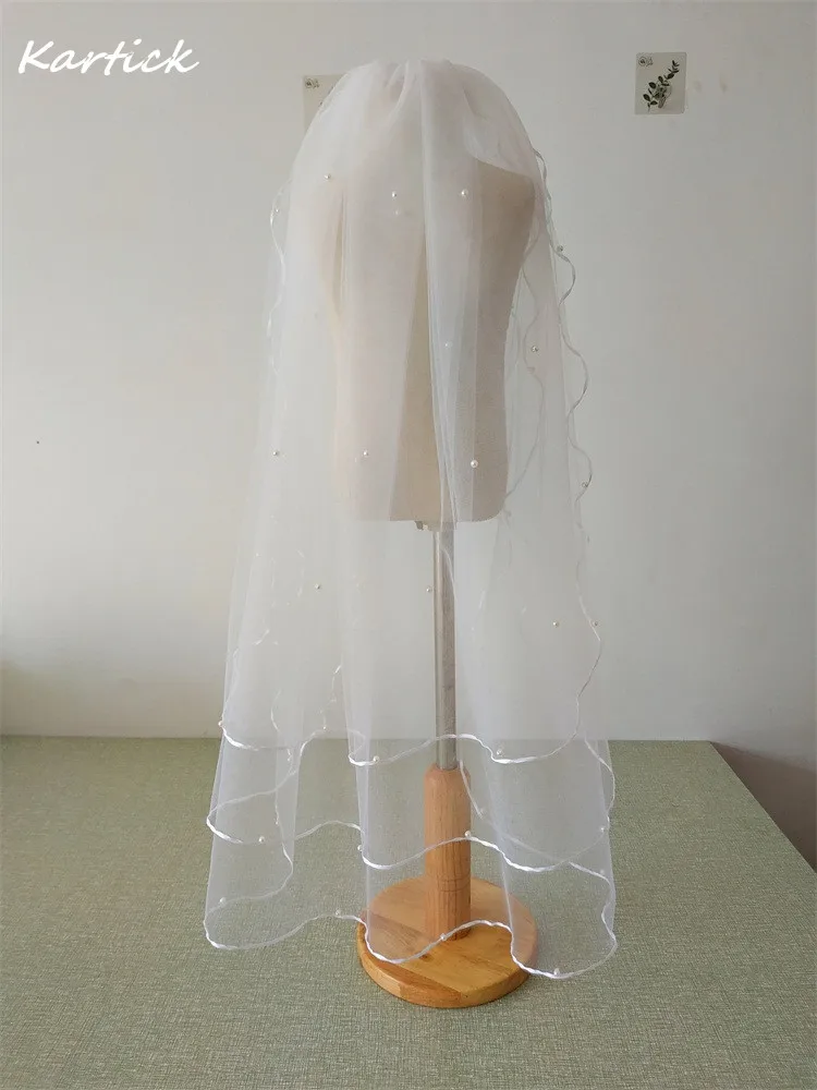 

Новинка 2020 свадебная фата с гребнем Элегантные короткие свадебные аксессуары романтическая принцесса 3 слоя свадебная фата с жемчугом в на...