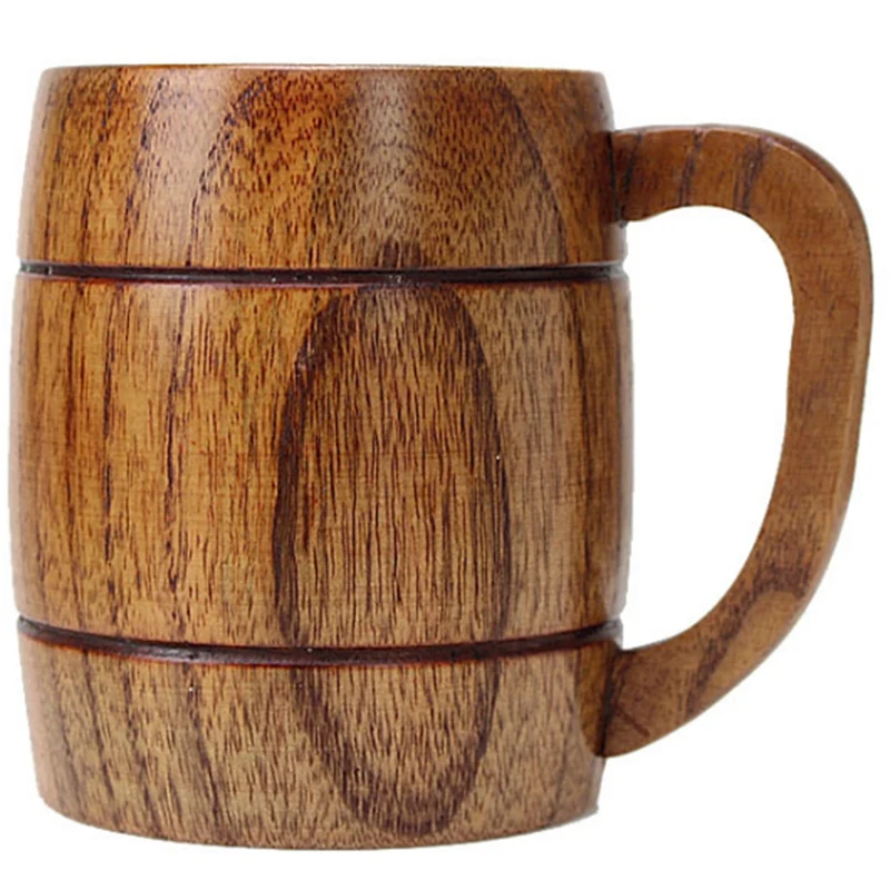 

400Ml Classic Style Natural Wood Cup Wooden Beer Mugs Drinking for Party Novelty Gifts Eco-Friendly