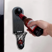 magnetic metal bottle opener wall hanging beer bottle opener fridge magnet sticker beer screwdriver creative basketball hoop