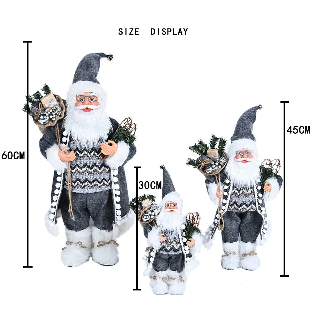 2021 new year big santa claus doll children xmas gift christmas hat decorations for home wedding party supplies 304560cm 1pc free global shipping