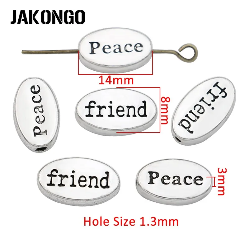 30 шт./лот бусины-разделители для друзей мира античные посеребренные бусины