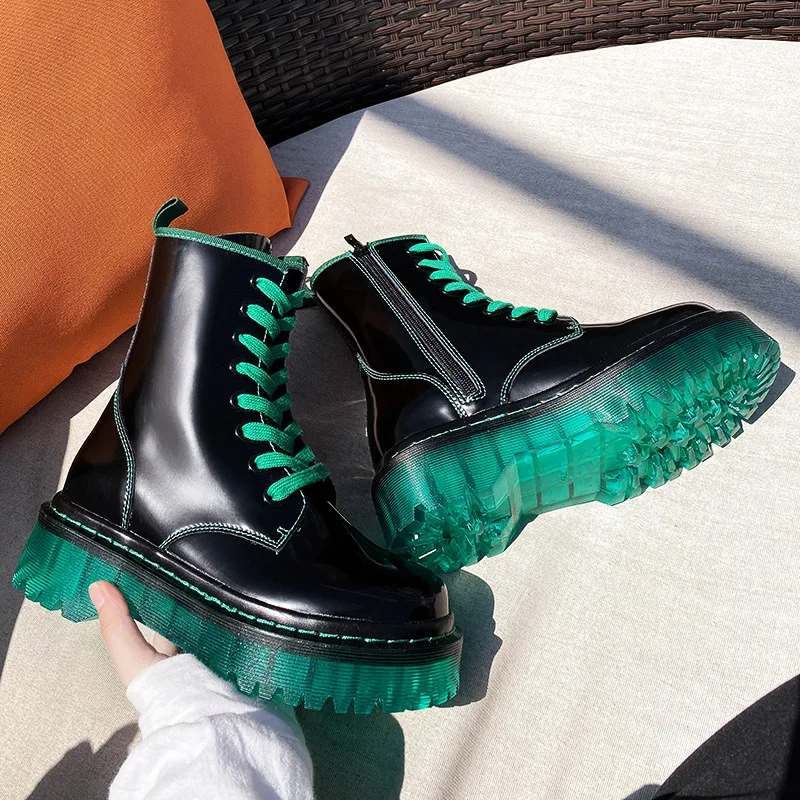 

Boots Women Split Leather Shoes for Winter Boots Shoes Woman Casual Autumn Jelly Candy Botas Mujer Female Ankle Boots
