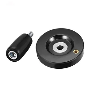 3D Printer Parts Black Spoked Hand Wheel 63mm Diameter 8mm Hole With Revolving Handle For Milling Machine CNC 3D Printer Lathes 10 item image