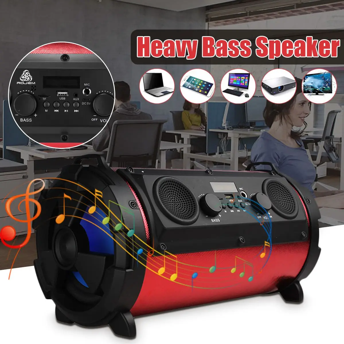 Портативная bluetooth колонка 30 Вт 5 В|Портативные колонки| |