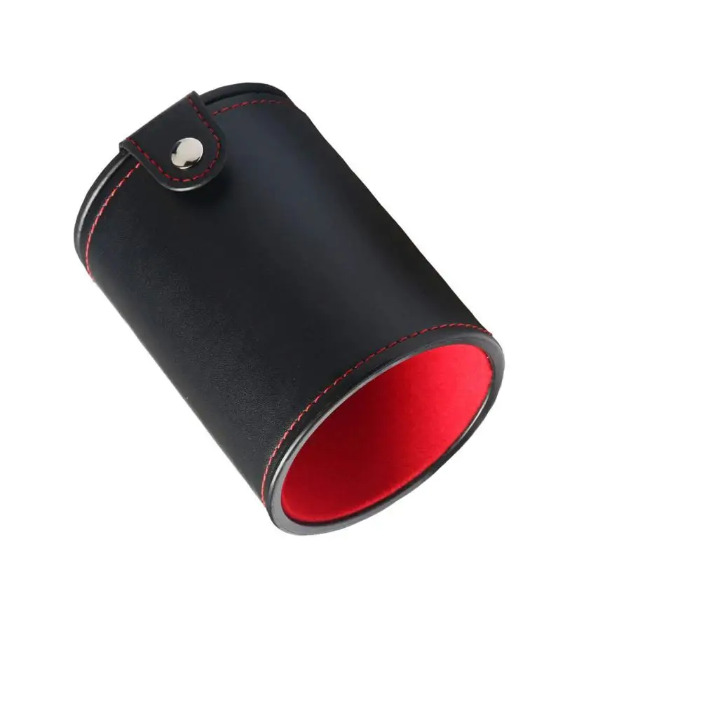 Черный PU кожаный стакан для игральных костей с отсеком хранения войлочная