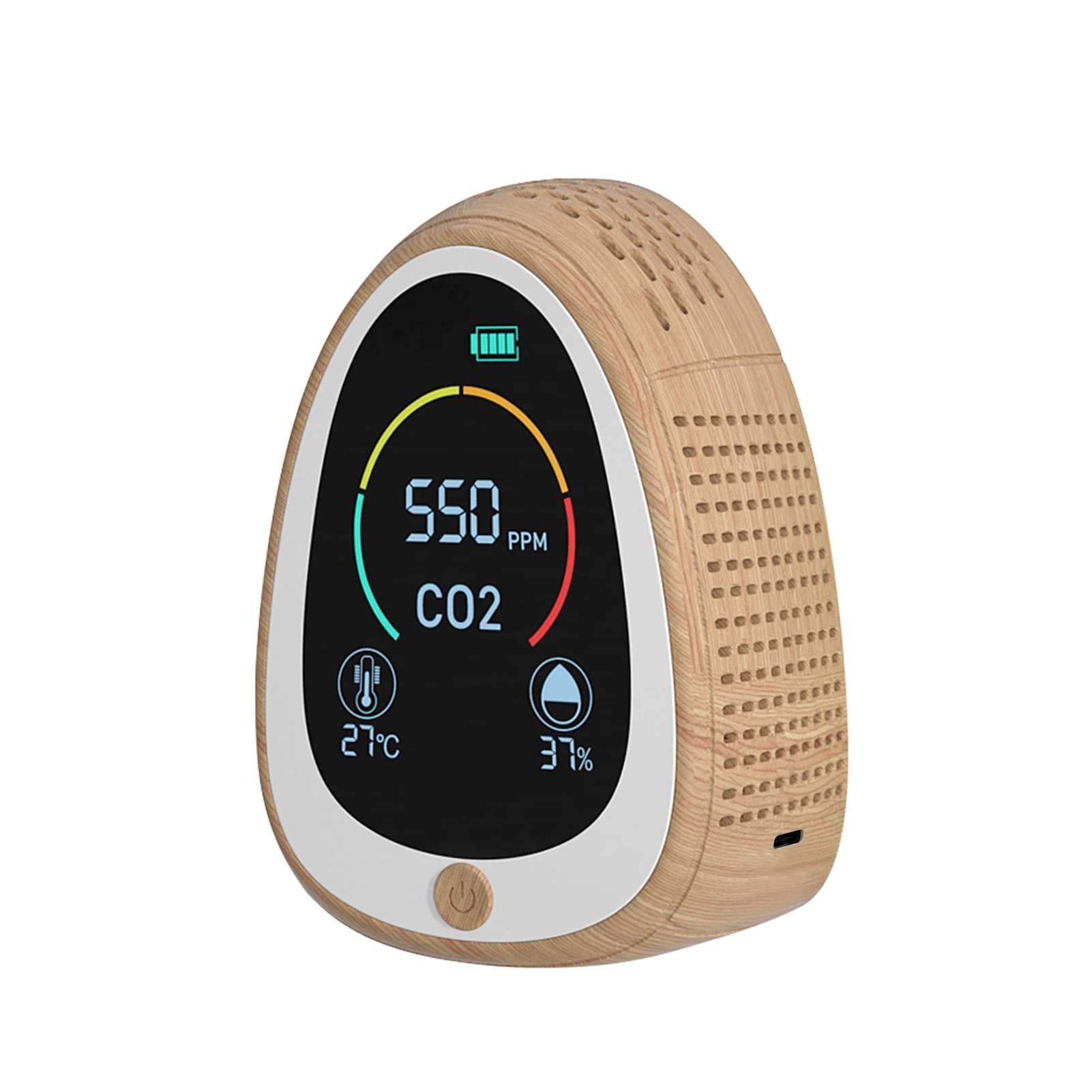 

Air Quality Monitor CO2 Alarm Detector with LCD Screen Temperature Humidity Display Carbon Dioxide Tester 1400mAh CO2 Tester