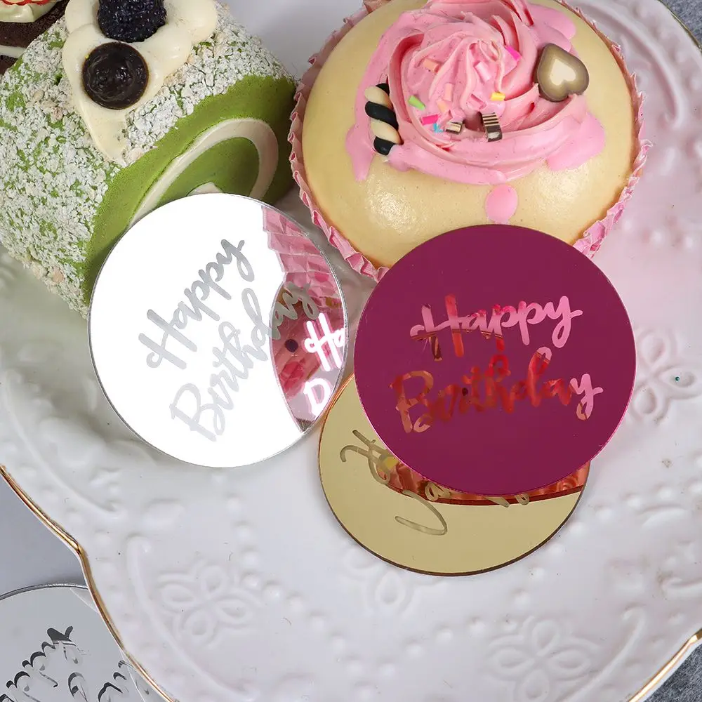 10 шт. акриловые розовые золотые серебряные искусственные круглые топперы для