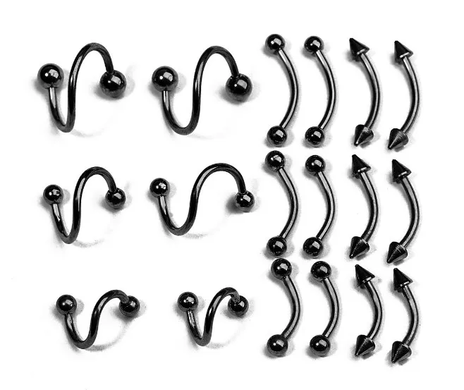 18 шт./компл. стержень из нержавеющей стали для бровей губ носа пирсинг серьги