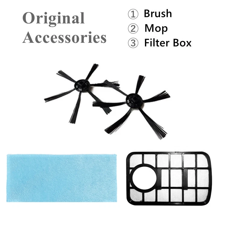 Original Accessories 3-в-1 Авто уборочная робот-пылесос USB Перезаряжаемые Смарт Швабра для пола для очистки Офис сухой и влажной подметальный пылесос - Цвет: Original Accessories