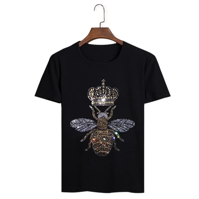 

embroidery New 2020 parkour Crown Bees Hot diamond T Shirts T-Shirt Hip Hop Skateboard Street Cotton T-Shirts Tee Top kenye #L79