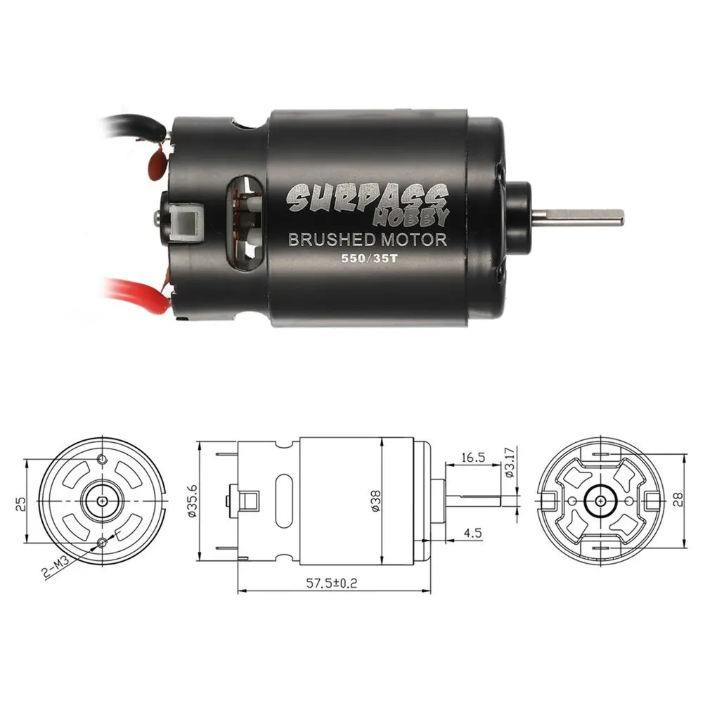 

540 80T щеточный двигатель с 60A ESC 5V/2A BEC для 1/10 RC Внедорожный гоночный автомобиль грузовик для RC Rock Crawler Car
