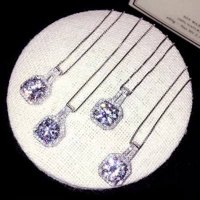 

Ramos Necklace For Women Simple White Cubic Zirconia Necklaces Pendants Bridal Wedding Engagement Colar Jewelry Accessories