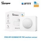 Интеллектуальный выключатель света SONOFF PIR3-RF 433 МГц движения Сенсор работать с SONORF мост через приложение eWeLink IFTTT умный дом оповещение Смарт сцены