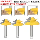 3 шт. 6 мм 8 мм 6,35 мм хвостовик 45 градусов клей Соединение древесины набор фрез вольфрамовый Карбид Блокировка угловые фрезы для древесины