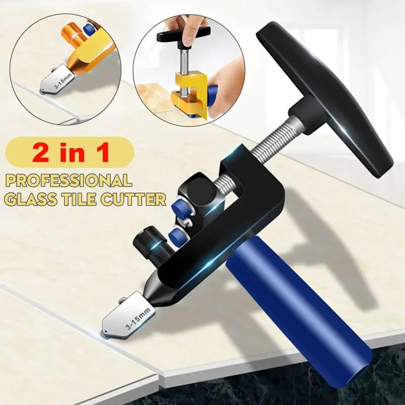 8PCS Professional Easy Glide Glass Tile Cutter 2 In 1 Ceramic Tile Glass Cutting One-piece Cutter Portable Cutter Tool 2 Colors