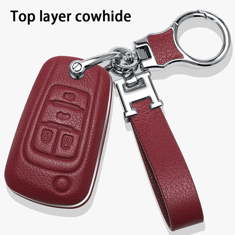 

Leather Car Key Case Full Cover For Buick Chevrolet Cruze Opel Vauxhall Insignia Mokka Encore Auto Fold Key Shell Protection