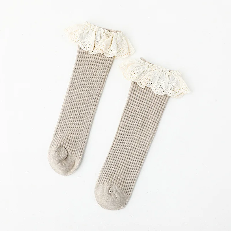 Princess Lace Ruffle Socks Baby Newborn Girls Infant Toddler Children Ribbed Non-Slip Leg Warmer Autumn Winter Warm 0-8Y |