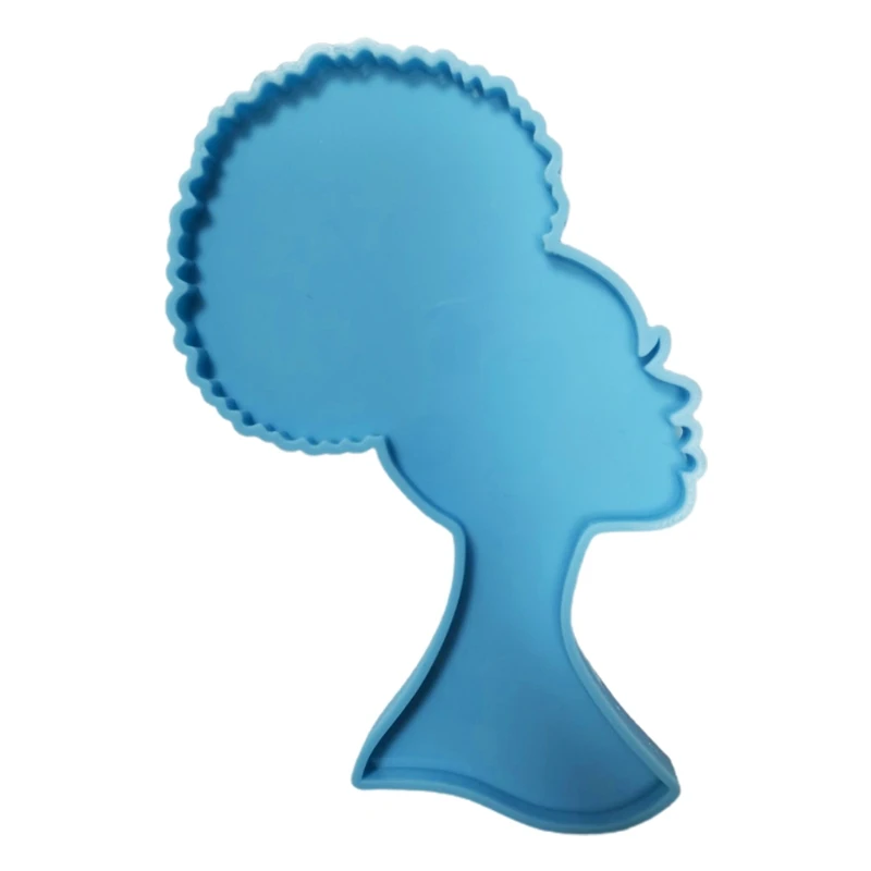 

13MC DIY Crafts Pendant Making Tool Super Glossy Woman Head Epoxy Resin Mold Keychain Casting Silicone Mould