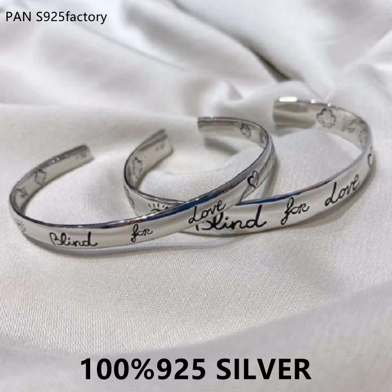 

TIFULOVE s925 Стерлинговое Серебро новый горячий любовь бесстрашный браслет, классический логотип очаровательные оригинальные ювелирные издели...