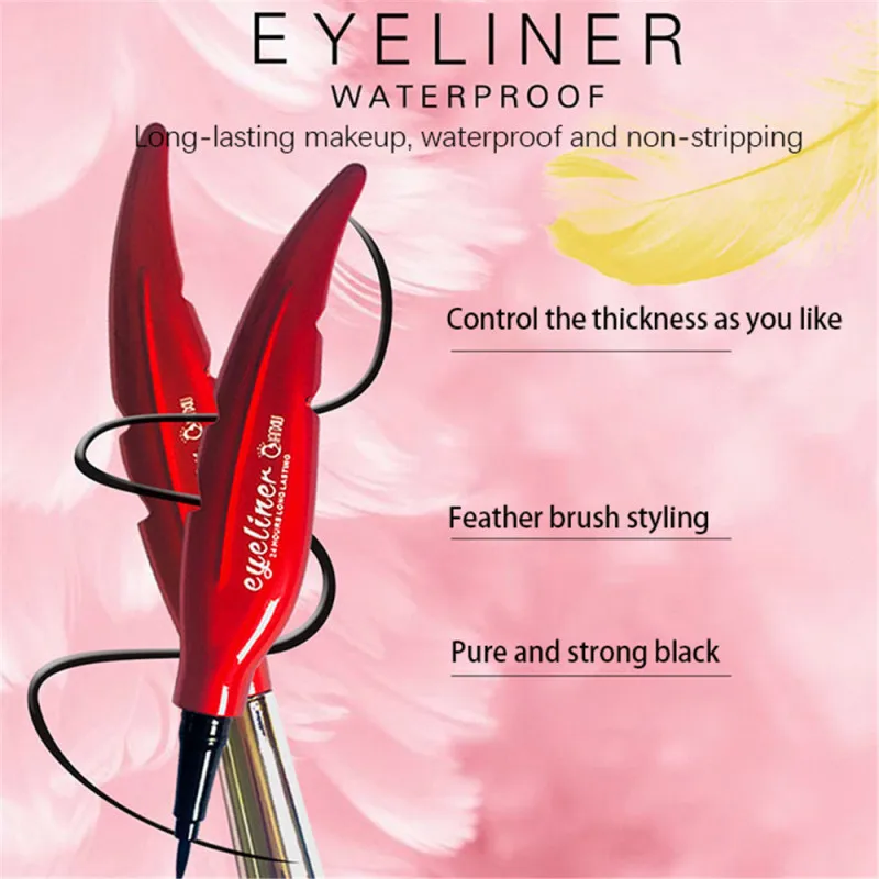 Перьевая подводка для глаз длинная Водостойкая Подводка легко носить жидкий