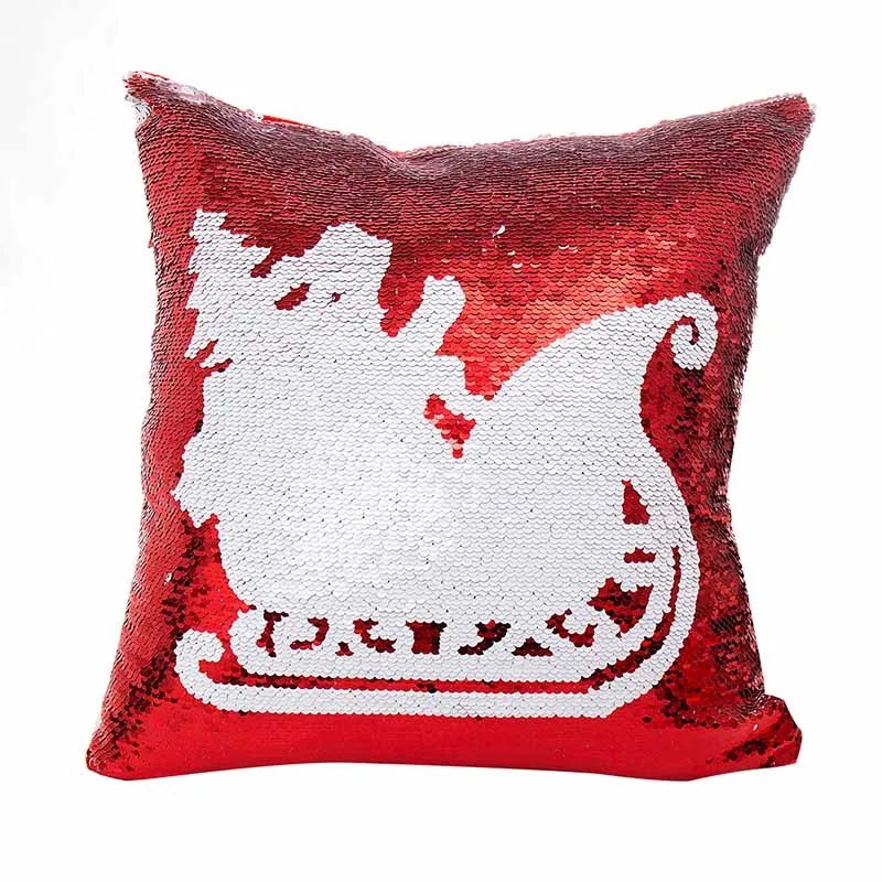 cushion cover1 Новые Волшебные расшитые блестками красные рождественские Чехлы для подушек на сиденье без внутреннего чехла два узора креативные Чехлы для подушек на Рождество X30 - Цвет: cushion cover1