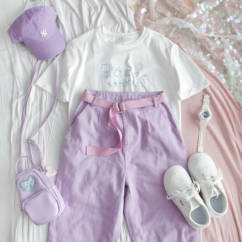 

Summer New Women Short sleeve T-shirt Girls Loose ins Student Japanese Harajuku Cute Soft sister Casual Cotton pullover Tops
