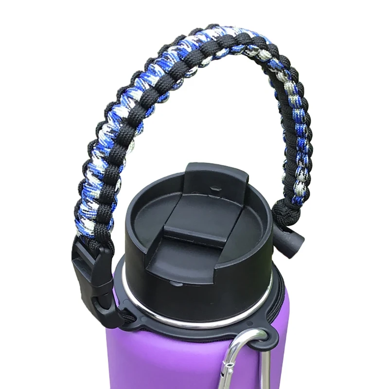 1 шт. ремешок для бутылки с водой держатель кольцом и пряжкой Плетеный Паракорд
