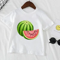 summer kids t shirts cute fruit print short sleeve for boys and girls cartoons watermelongrape children funny clothingsykp051