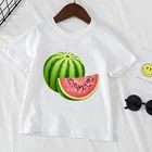 Детские летние футболки с принтом фруктов, с коротким рукавом