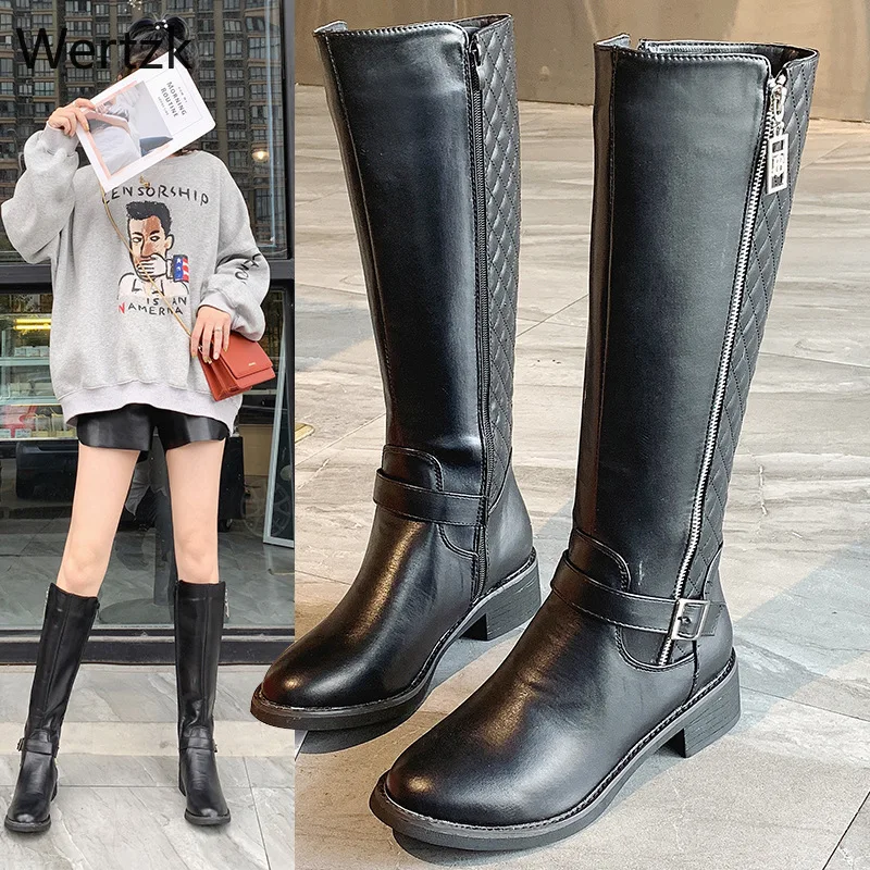 Прямая доставка теплые зимние сапоги до колена на меху женские женская обувь