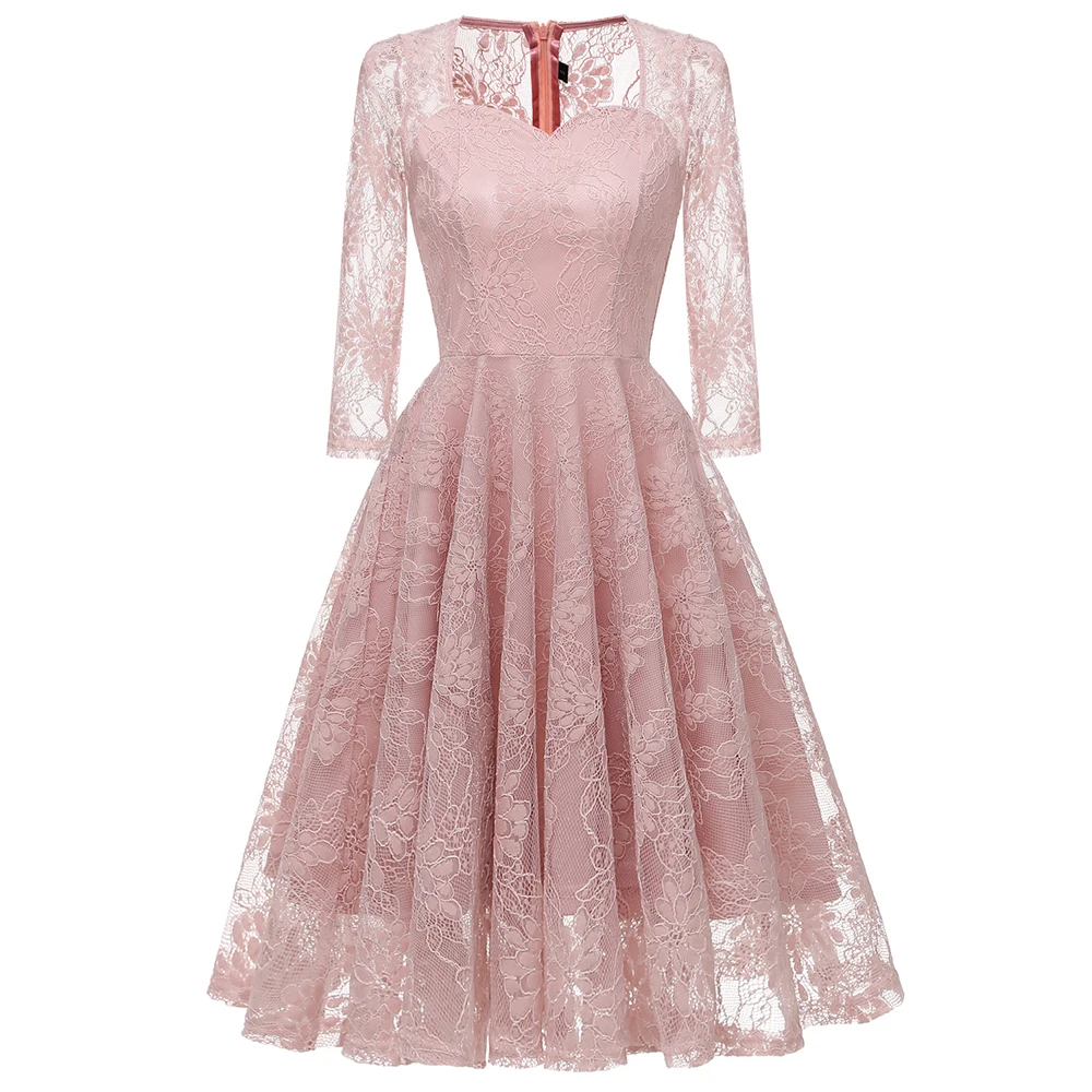 Винтажное кружевное розовое платье с вышивкой и v образным вырезом вечернее