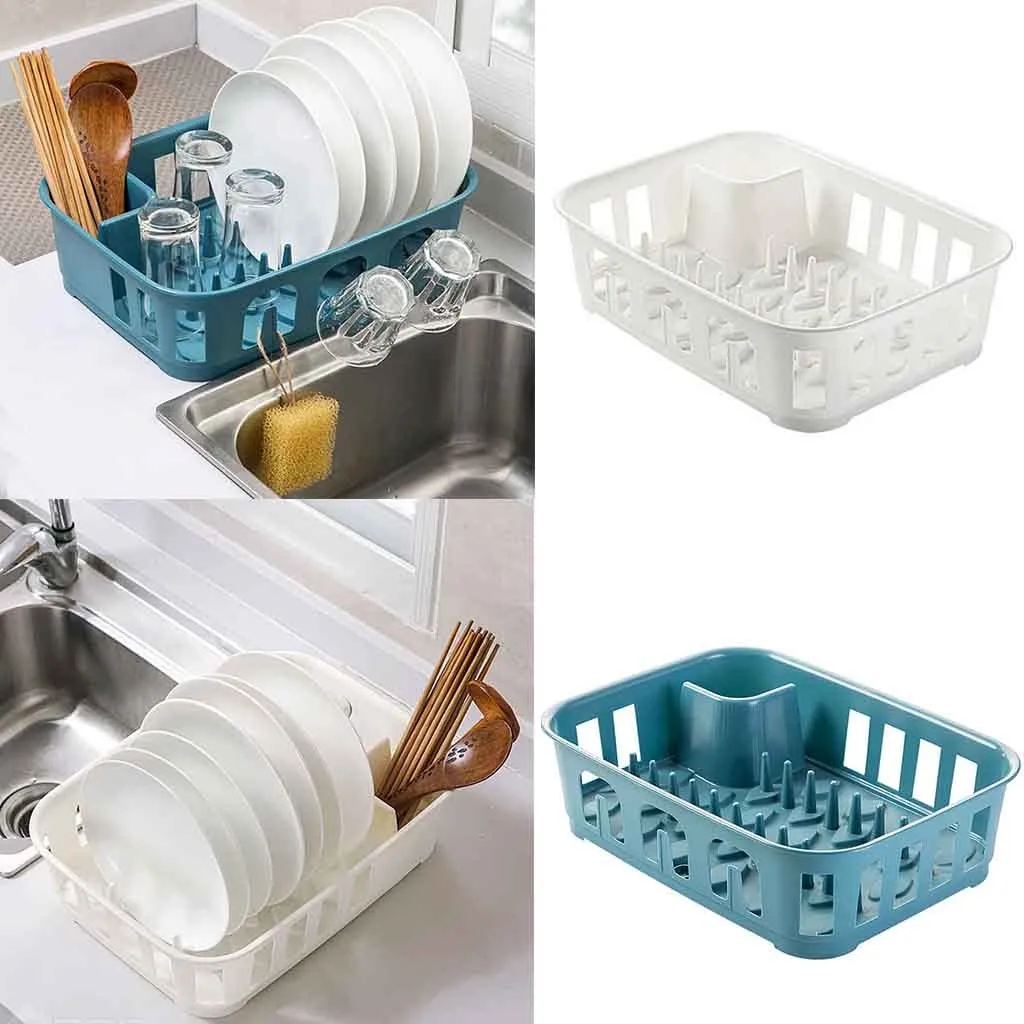 Kitchen tableware Dish Bowl Storage Drain Rack 2-Way Quick-Drying Adhesive Soap Holder Double Layer Draining Soap Organizer