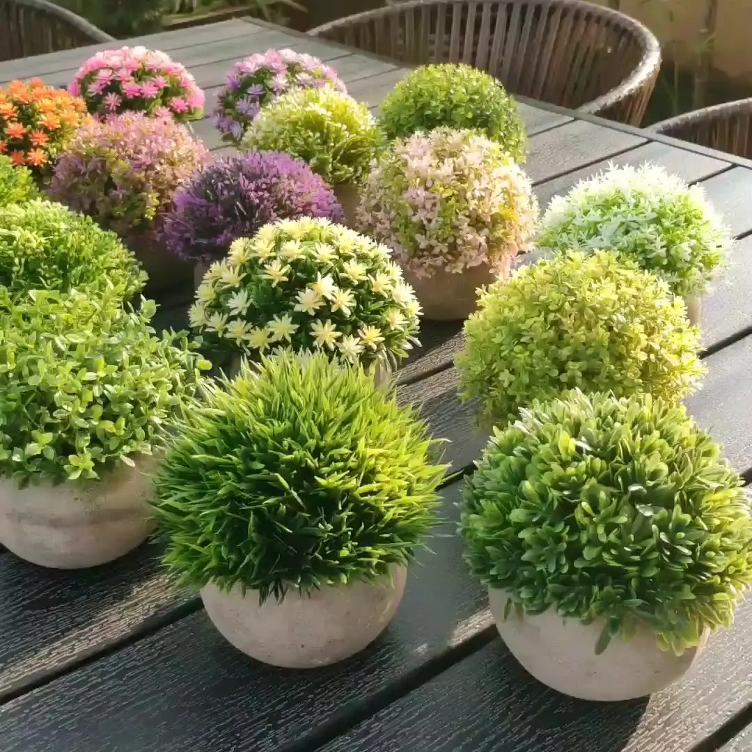 

Mini Artificial Plant Potted with Pot for Office Wedding Indoor Outdoor Artificial Plants Garden Decoration Home Decoration