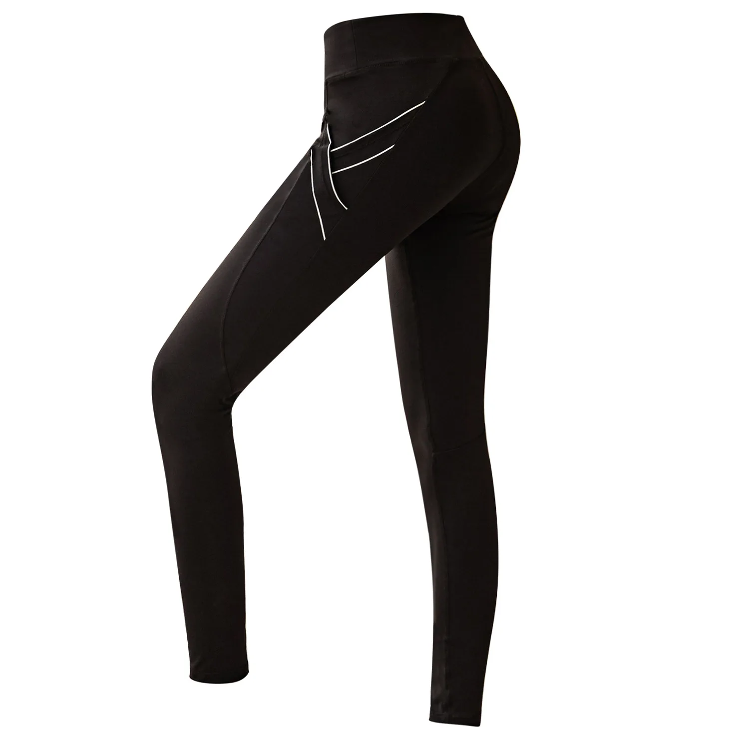 

High waist fitness pants women stretch tight pocket quick-drying pants running training pants hip slimming lady pants