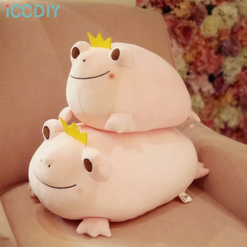 

35/42cm Cute Crown Frog Plush Pillow Stuffed Soft Down Cotton Kids Toys Kawaii Smile Frog Dolls for Children Kids Birthday Gift