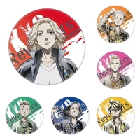 hot anime tokyo revengers badge cartoon figure brooch pins backpack decoration accessories