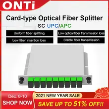 ONTi 10Pcs/Pack SC APC PLC 1X8 Splitter Fiber Optical Box FTTH PLC Splitter Box with 1X8 Planar Waveguide Type Optical Splitter
