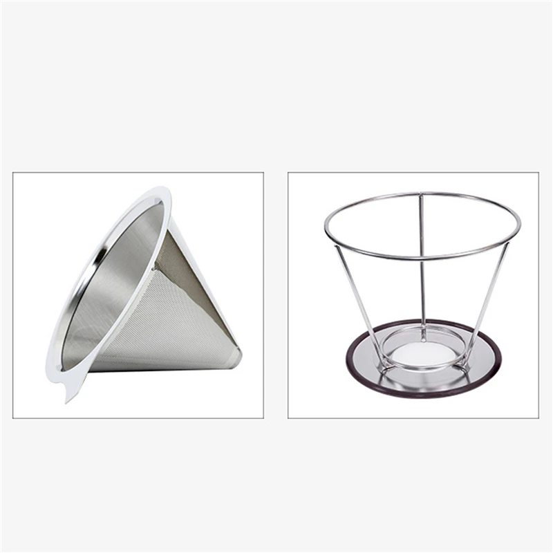 Многоразовый двухслойный фильтр для кофе металлический держатель из