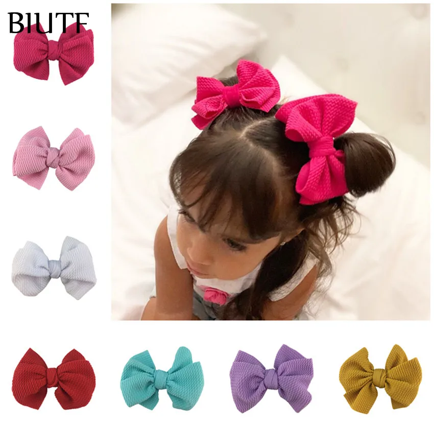 Вафельная заколка для волос 5 шт./лот 4 дюйма с/без зажима тканевая девочек HDJ157| |